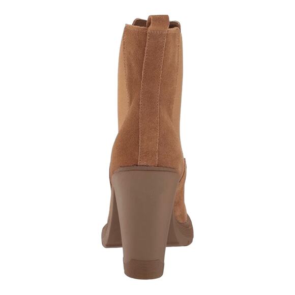 Nine West Ream2 Womens Chelsea Heel Boots Size 6 Natural Brown Suede Boots New - Picture 15 of 16